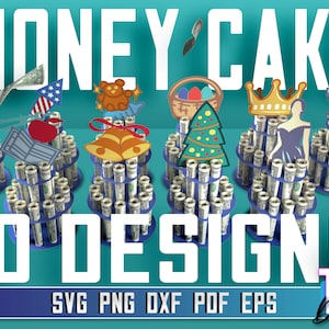 Geldtorte SVG Bundle | Geld Halter SVG Design | Papierhandwerk