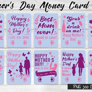 Pacote SVG de cartão de dinheiro para o dia das mães | Arquivos de corte para porta-dinheiro | Projeto do Dia das Mães
