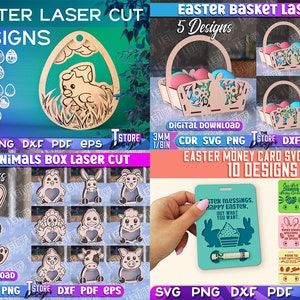 Easter Mega Bundle Mega Easter SVG Bundle Easter Laser Cut Mega Bundle Easter Lasercut Designs 3D Happy Easter laser cut zdjęcie 8