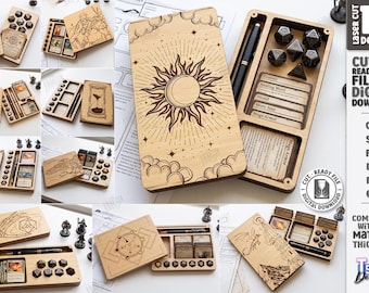 Dice Tray Laser Cut File - RPG Dice Box - DnD Dice Organizer - Tabletop Gaming Case svg
