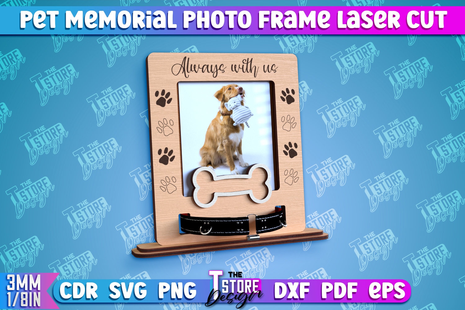 Colar Frame Memorial Pet Collar Frame | Pet Collar Holder | Memorial Standing Frame ...