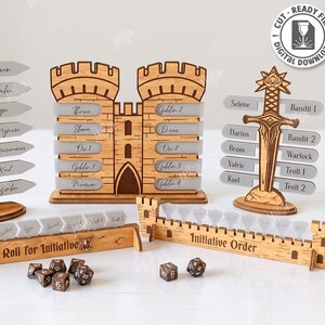 Initiative Tracker SVG Laser Cut - RPG Turn Tracker Board - Tabletop Game Organizer - Dungeon Master Tool - Board Game Accessories svg