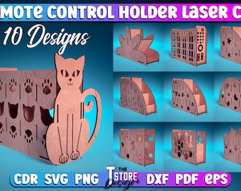 Remote Control Holder Laser Cut Bundle | Home SVG Design | Laser Cut Files | Remote Control Design