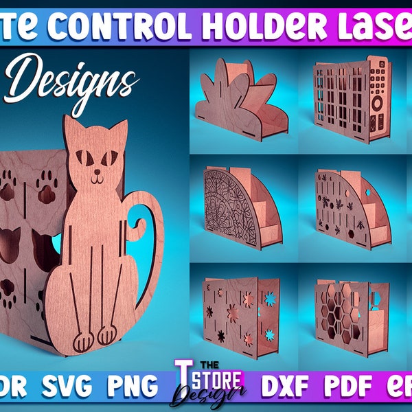 Remote Control Holder Laser Cut Bundle | Home SVG Design | Laser Cut Files | Remote Control Design