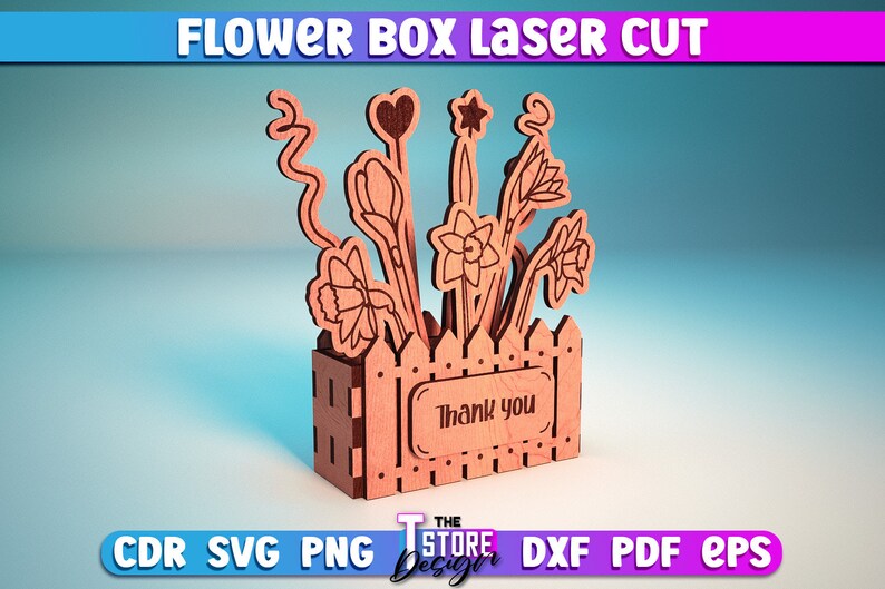 Flower Box Laser Cut SVG Bundle | Flower Bouquet Box SVG Design | Laser ...