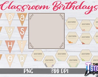 Classroom Birthdays PNG Bundle | Birthdays PNG Design | Classroom PNG v.3
