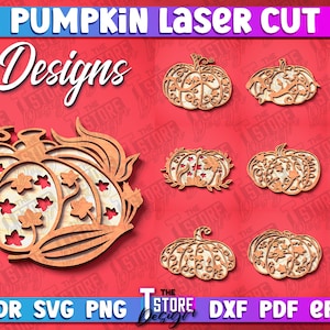 Pumpkin Laser Cut SVG Design | Fall SVG Design | Halloween Pumpkin Laser Cut Files