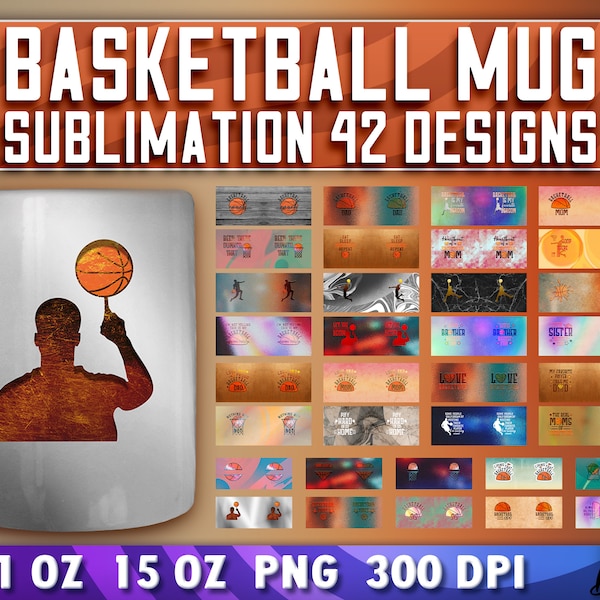 Basketball Mug Sublimation Bundle | Mug Sublimation Design | Funny PNG