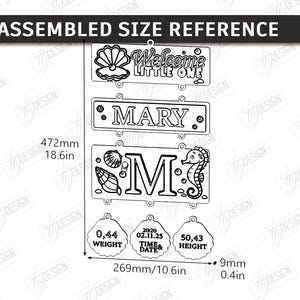 Newborn Baby Stats Sign Laser Cut Bundle, Layered Birth Announcement ...