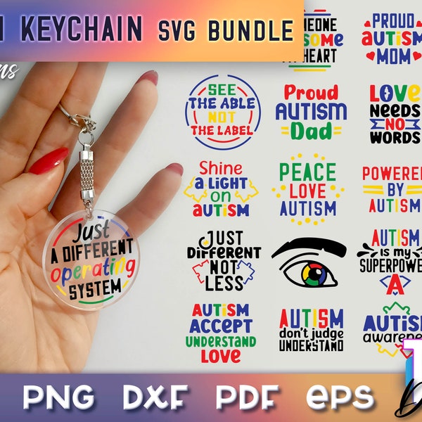 Autism Keychain SVG Bundle | Funny Keychain Quotes SVG