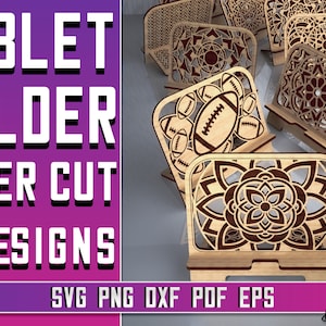 Tablet Holder Laser Cut SVG Bundle | Holder SVG Design | Laser Cut Files | CNC Files