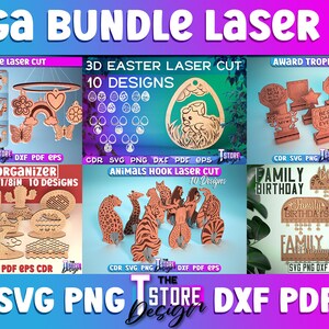 Laser geschnittenes Mega Bundle SVG CNC-Dateien Gravur SVG Bild 9