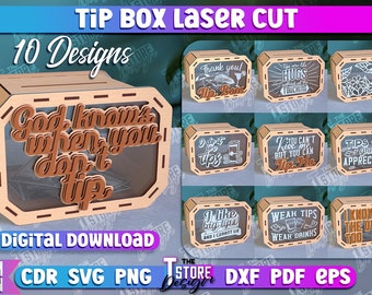Personalized Tip Box Lasercut | Money Bank SVG | Money Box Laser Cut | Target Piggy Banks | Piggy Bank Laser Design | Donation Box | Tip Jar