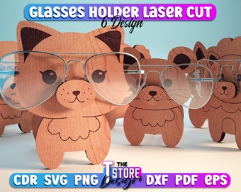 Porte-lunettes Laser Cut SVG Bundle | Accessoires Holder Laser Cut SVG Bundle | Fichiers CNC