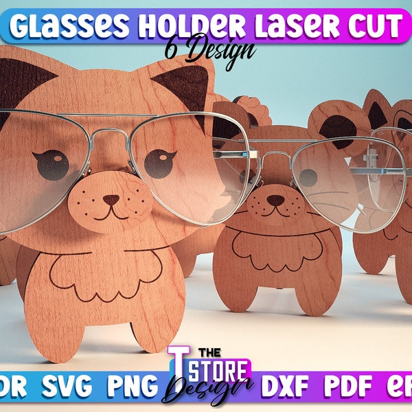 Porte-lunettes Laser Cut SVG Bundle | Accessoires Holder Laser Cut SVG Bundle | Fichiers CNC