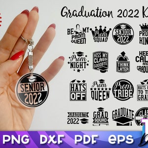 10-pack Graduation Sublimation Keychain Blanks 2022 Includes