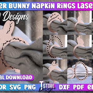 Ostern Serviettenringe | Hasen Serviettenringe für Ostern | Osterei Serviettenring | Hase Serviettenringe Hase | Holz Serviettenringe