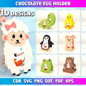 3D Easter egg holder papercut bundle, easter egg holder svg, Happy Easter svg, paper easter egg holder, chocolate egg wrap svg, easter bunny