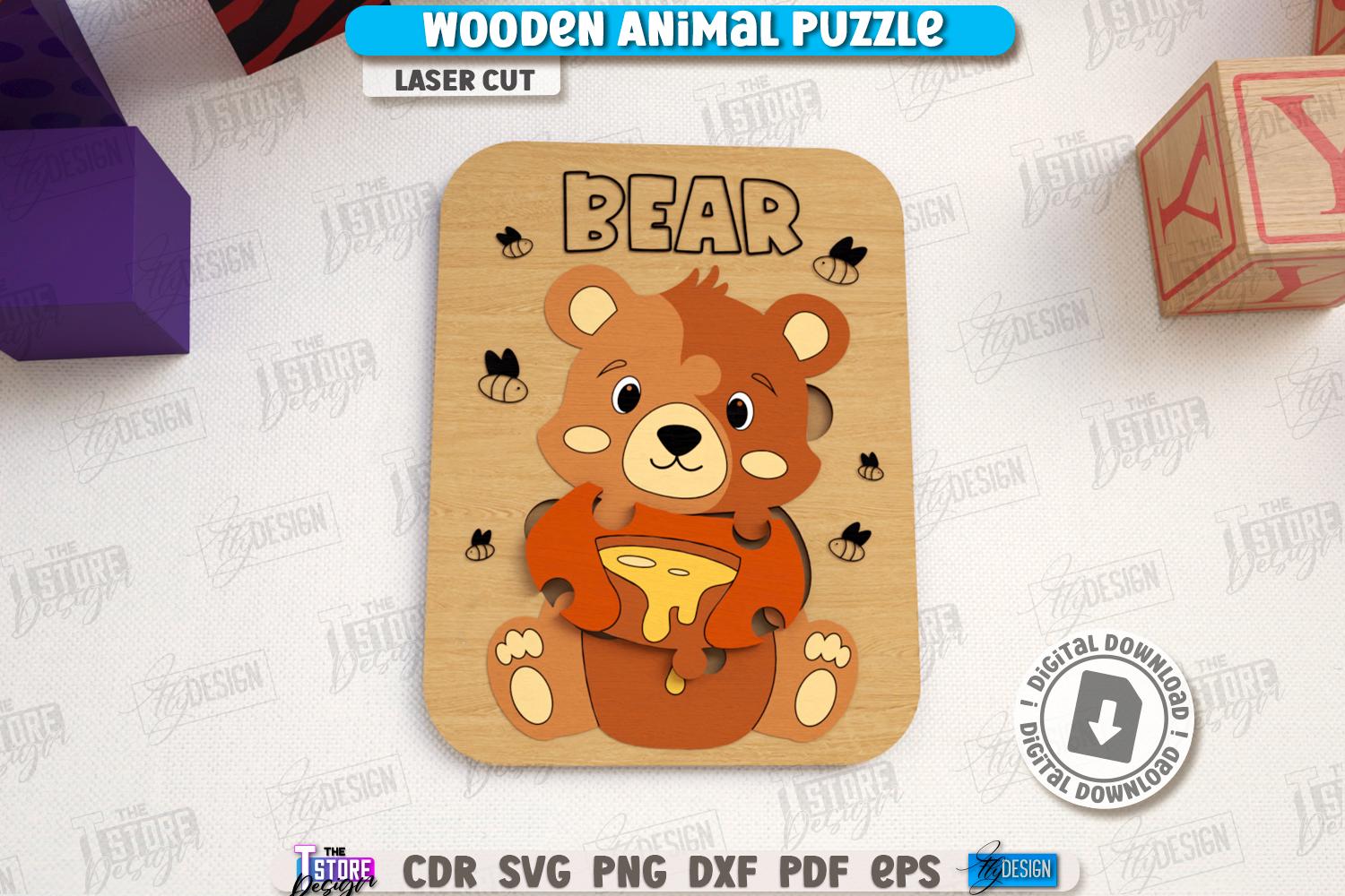 3d Wooden Kids Animal Puzzles Laser Cut Bundle, 3D Animal Puzzle Set ...