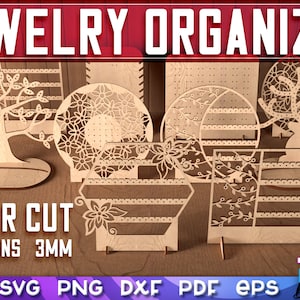 Jewelry Organizer Laser Cut | Accessories SVG Design | Laser Cut Files | Organizer Design