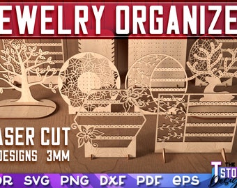 Jewelry Organizer Laser Cut | Accessories SVG Design | Laser Cut Files | Organizer Design