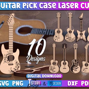 3D Gitarren Plektrum Boxen Laser Cut Bundle, Plektrum Box, Plektrum Box, Plektrum Box Lasercut, 3D Plektrum Koffer, Plektrum Ständer