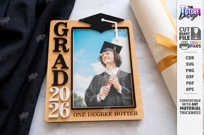 Graduation Photo Frame Laser Cut - Class of 2026 Picture Frame - Senior ...