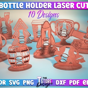 Bottle Holder Laser Cut Bundle | Bottle Holder SVG Design | Laser Cut Files