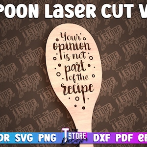 Spoon Laser Cut SVG Bundle Spoon Engraving Quotes SVG Design Kitchen Quotes Cut File zdjęcie 5