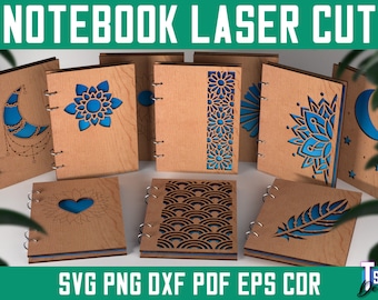 Notebook Laser Cut SVG Bundle | Notebook SVG Design | Laser Cut Files