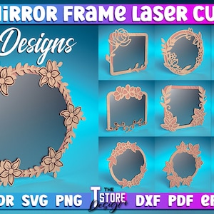 Mirror Frame Laser Cut SVG Bundle | Mirror Frame Design | Funny Mirror Design