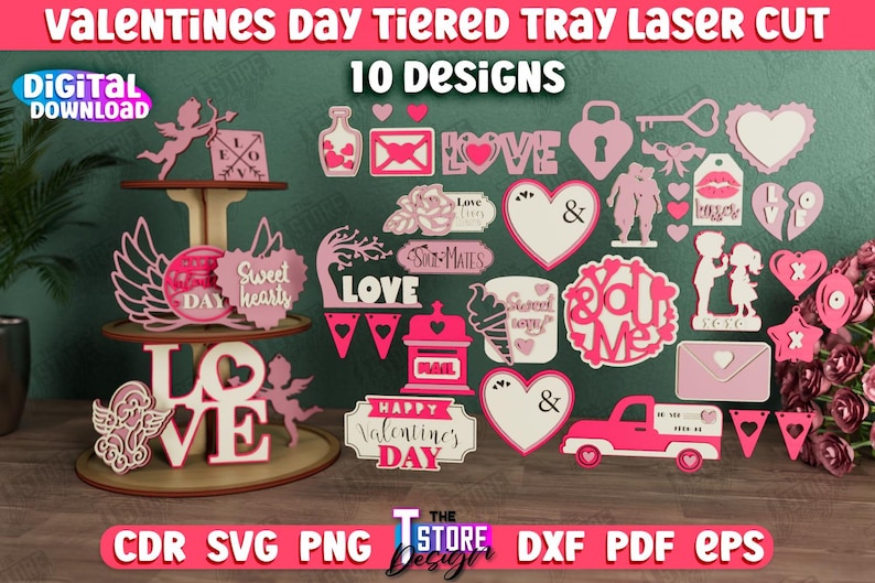 Valentine's Day Laser Cut Mega Bundle, 508 Valentine Decors Laser Cut ...