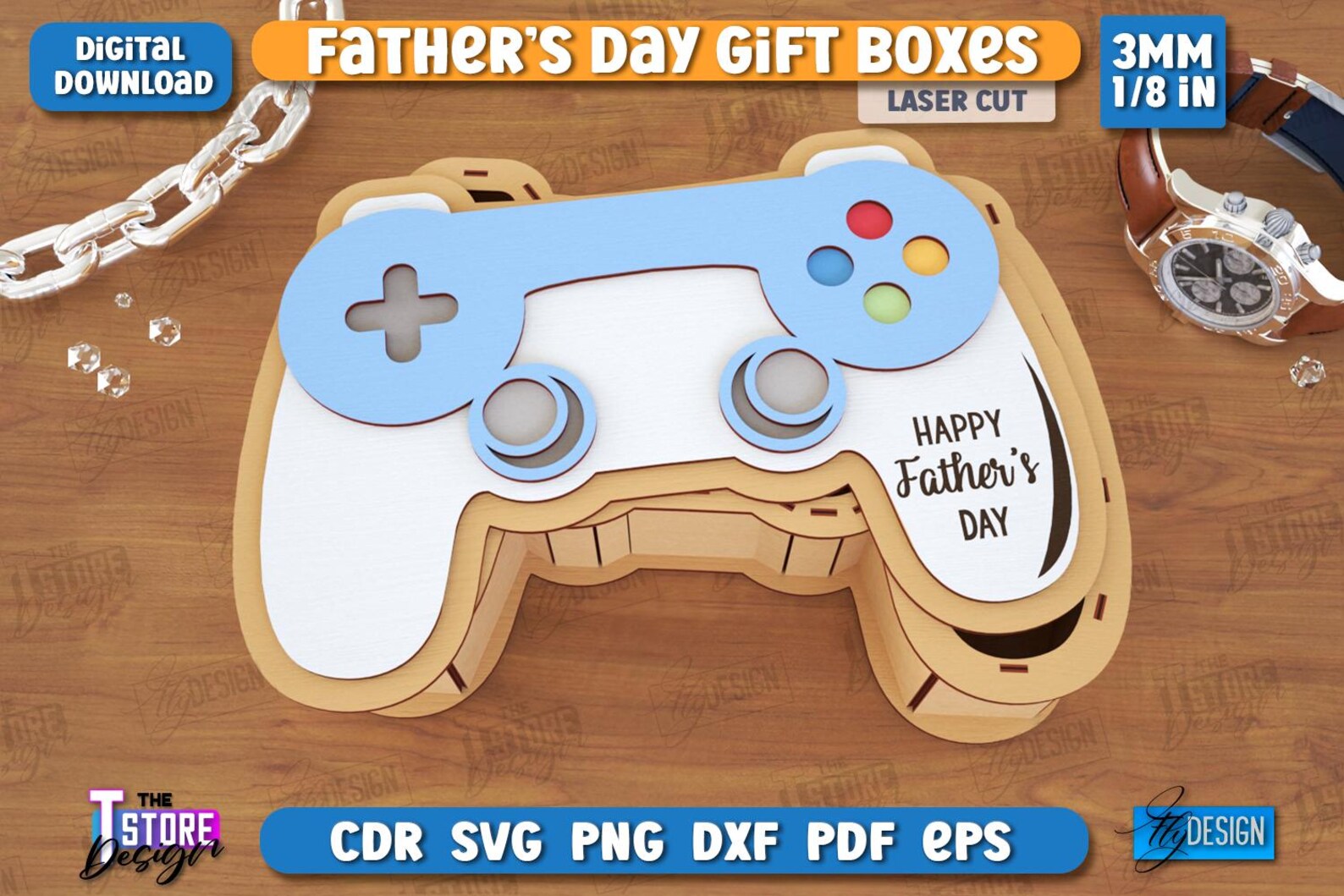 Paquete de cajas de regalo para el Día del Padre cortadas con láser ...