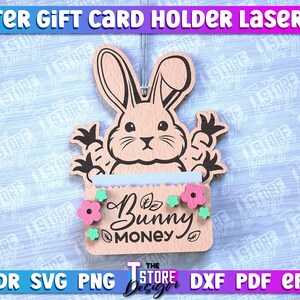 Easter Gift Card Holder Laser Cut SVG Bundle | Easter Bunny Card Holder ...
