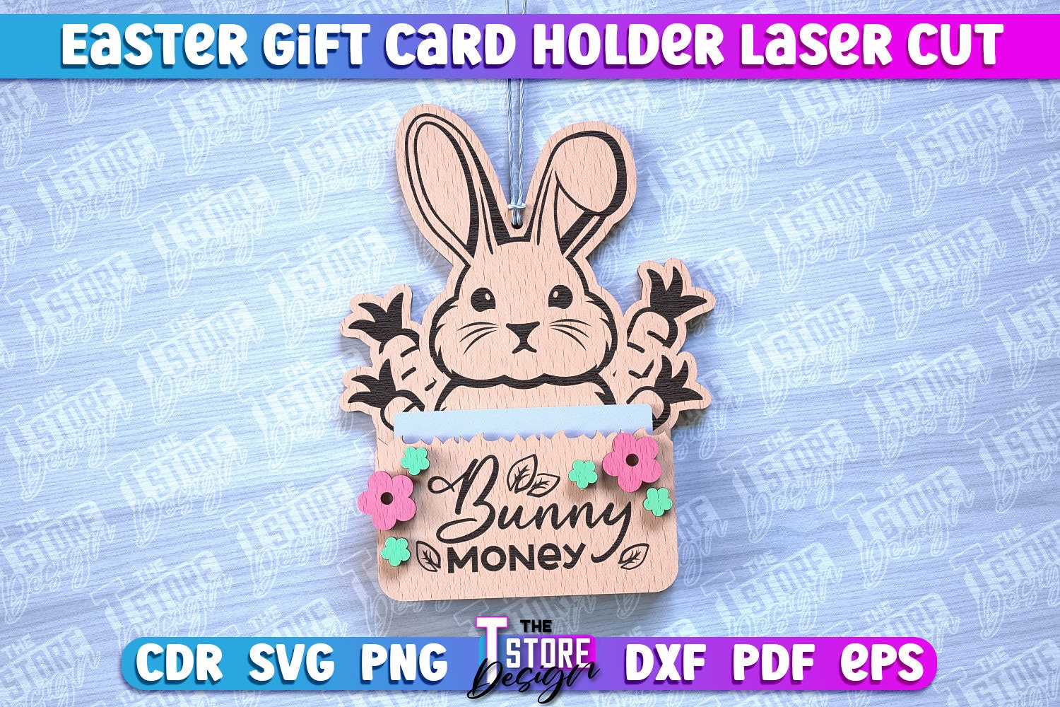 Easter Gift Card Holder Laser Cut SVG Bundle | Easter Bunny Card Holder ...