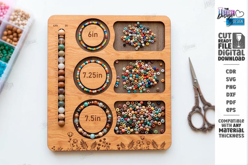 Bead Tray Laser Cut - DIY Bracelet CNC - Jewelry Organizer Board ...