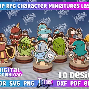 Tabletop Rpg Character Miniatures Lasecut | Miniature Starter Kit ...