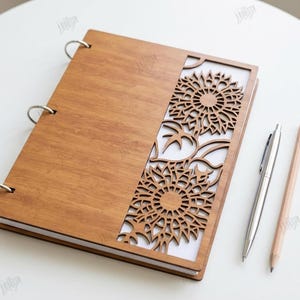 3d wooden planner laser cut bundle, notebook cover laser cut, journal cover svg, boho svg, notebook binder, mandala book cover, album cover image 10