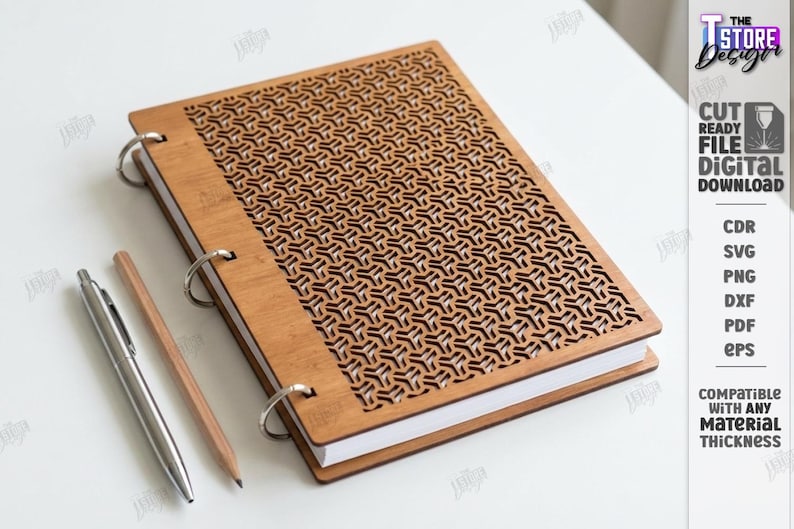3d wooden planner laser cut bundle, notebook cover laser cut, journal cover svg, boho svg, notebook binder, mandala book cover, album cover image 9