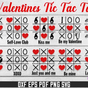 Valentine&#39;s Day Tic Tac Toe SVG Bundle | Tic Tac Toe Game | Heart Tic Tac Toe SVG Design