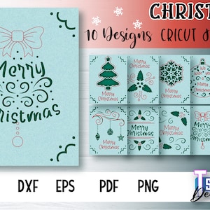 Bundle SVG de Noël Cricut Joy Card | Paquet SVG découpé en papier | Conception de citations de Noël v.2