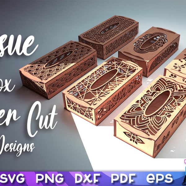 Taschentücher Box Laser Cut SVG Bundle | Taschentücher Box SVG Design | Laser Cut Dateien | CNC Dateien