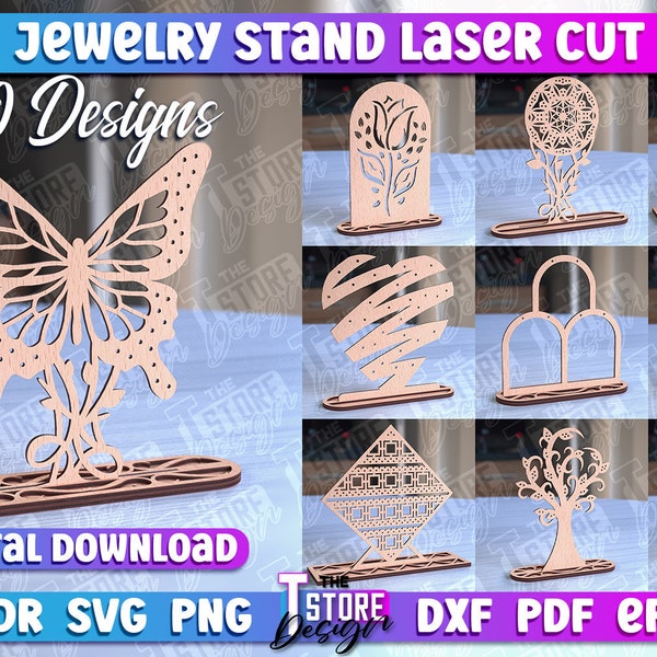 Jewelry Organizer Laser Cut, Jewelry Display SVG Design, Jewelry Stand Laser Cut, Organizer Design, Flower Jewelry Stand, Earrings Holder