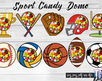 Sport Candy Dome SVG Bundle | Layered Paper Cut Design | Sport Design