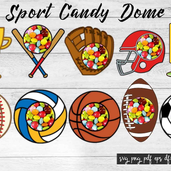 Sport Candy Dome SVG Bundle | Layered Paper Cut Design | Sport Design