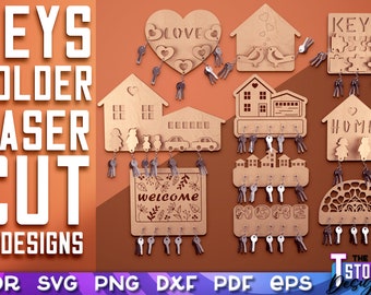 Keys Holder Laser Cut SVG | Keys Holder SVG Design | CNC Files