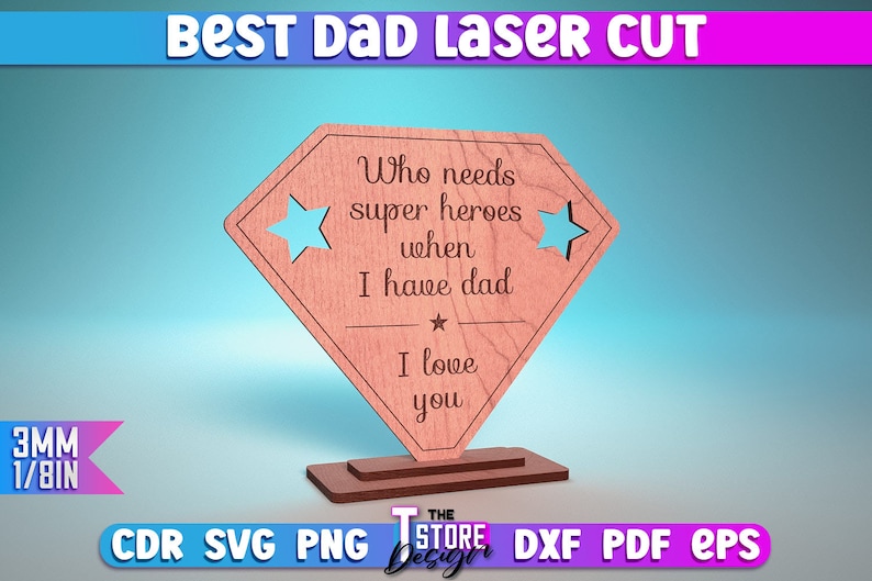 Best Dad Laser Cut SVG Bundle Award Trophy SVG Design Laser Cut Files zdjęcie 8