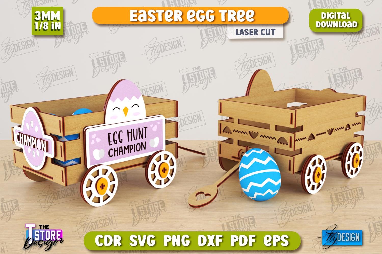 Easter Egg Cart Lasercut Bundle, Easter Bunny Egg Carts, Easter Bunny ...