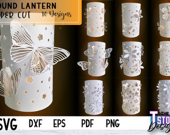 Round Lantern SVG Bundle | Paper Crafts | Paper Lamp SVG | Round  Lantern Design