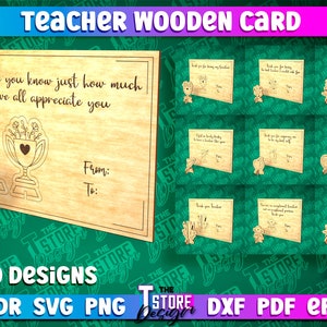 Maestro tarjeta de madera corte láser SVG, maestro corte láser diseño SVG, tarjeta de regalo del maestro, tarjeta de madera del maestro, maestro de escuela SVG, regalo del maestro